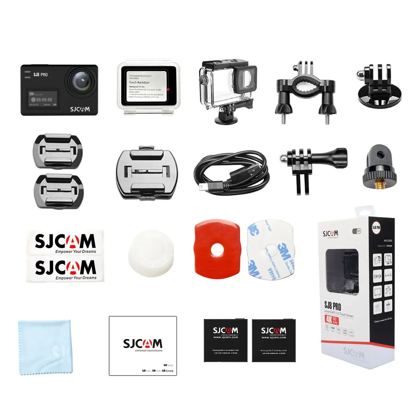 CÁMARA DE ACCION SJCAM SJ8 PRO DUAL 4K 60FPS ESTABILIZADOR 2 BATERIAS 8