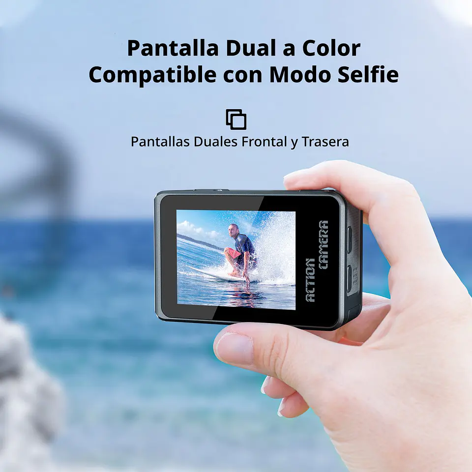 CÁMARA DEPORTIVA 5K 24MP ULTRAHD CON MICROFONO Y ACCESORIOS 6