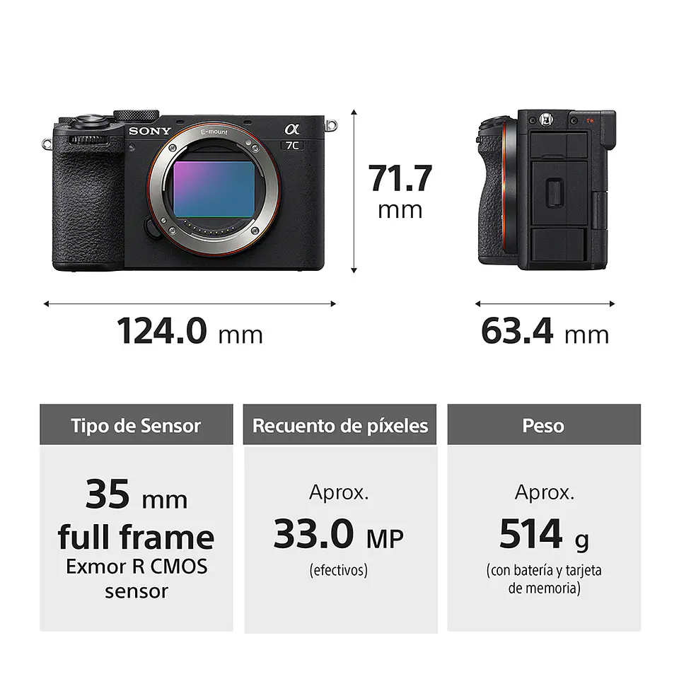 CÁMARA PROFESIONAL COMPACTA FULL FRAME MIRRORLESS ILCE-7CM2 2