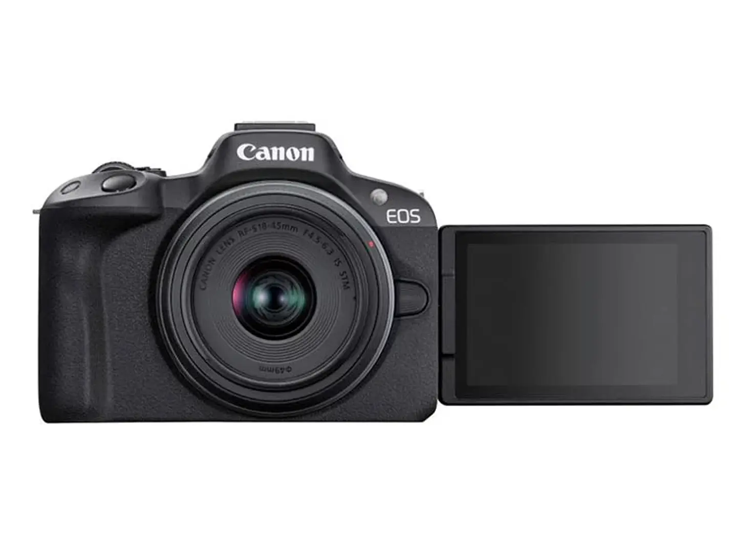 CÁMARA MIRRORLESS CANON R50 4K UHD 24.2 MP+ LENTE 18-45 + LENTE 55-210 4