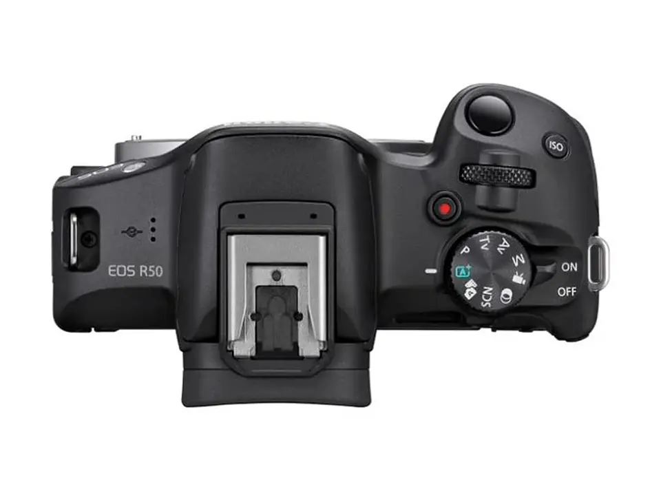 CÁMARA MIRRORLESS CANON R50 4K UHD 24.2 MP+ LENTE 18-45 + LENTE 55-210 7