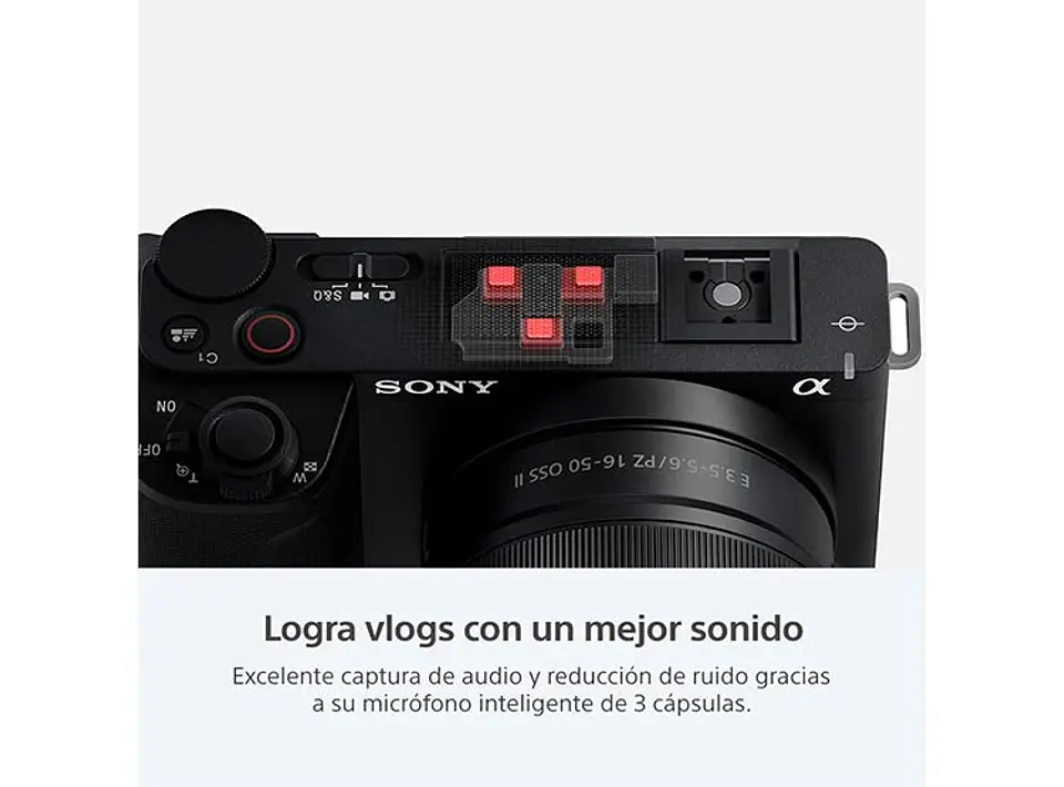 CÁMARA MIRRORLESS SONY ZV-E10 II PARA BLOGS 4K UHD 27MP + LENTE SELP16502 3