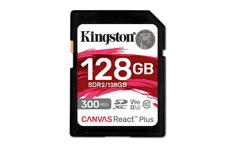 TARJETA MEMORIA SD KINGSTON CANVAS REACT PLUS 128GB 300MB/S