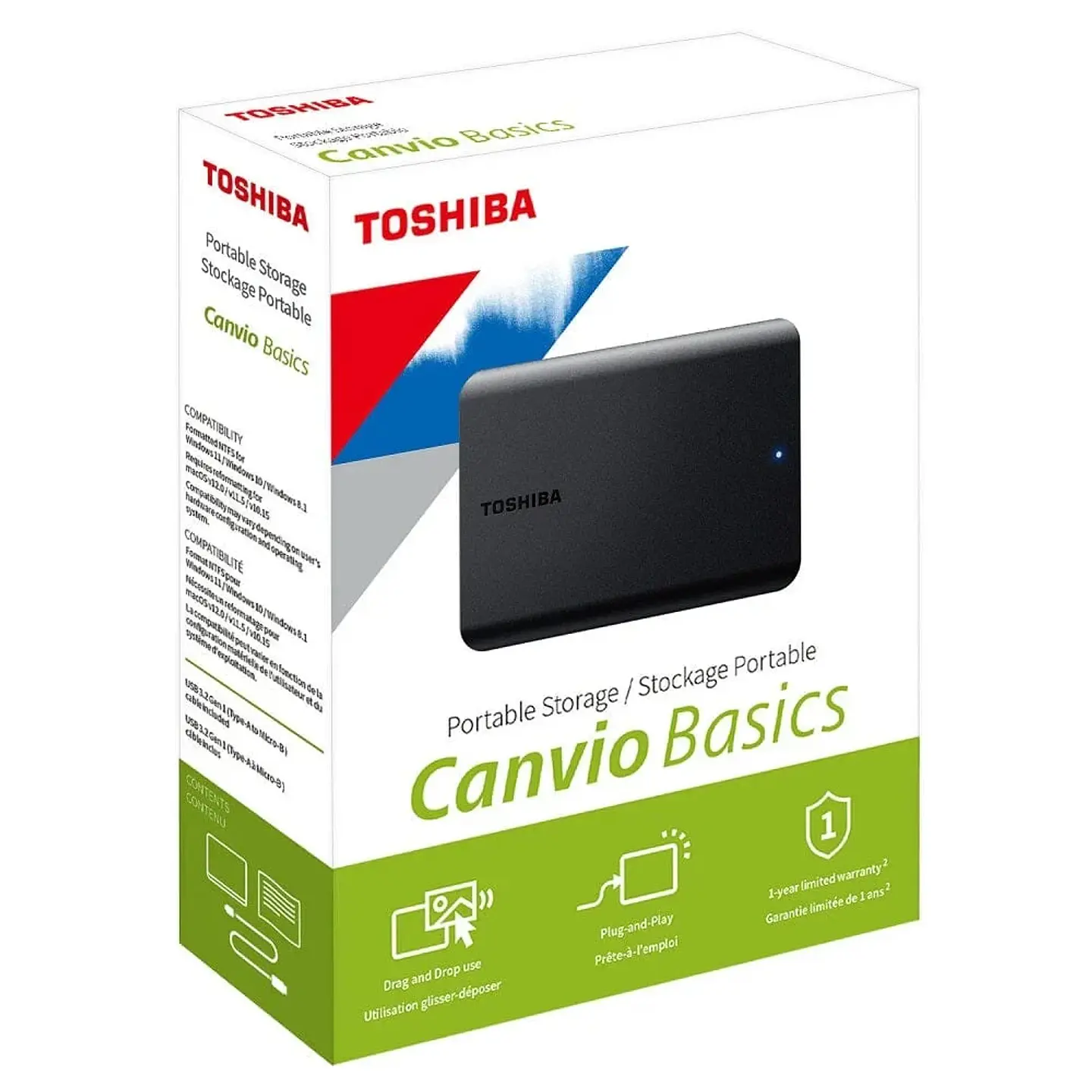 DISCO DURO EXTERNO TOSHIBA CANVIO BASICS 4TB USB 3.0 NEGRO 3
