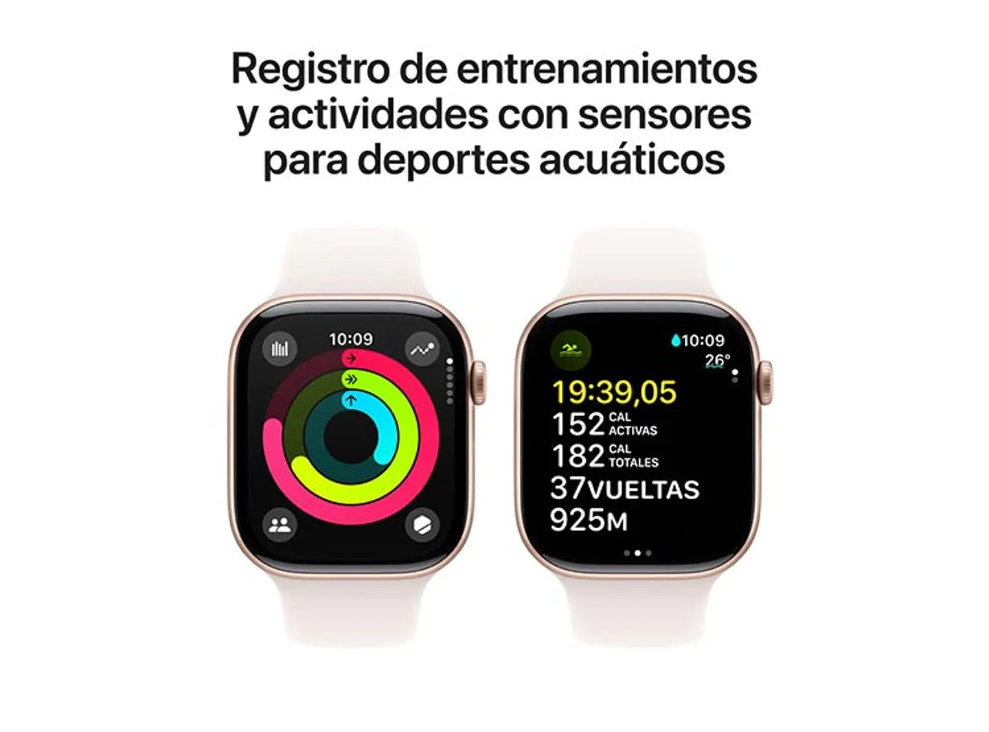 APPLE WATCH SERIE 10 46MM ROSE GOLD ALUMINIO CORREA DEPORTIVA S/M 9