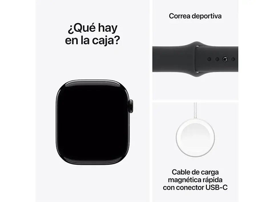 APPLE WATCH S10 ALUMINIO 46MM SPORT BAND M/L NEGRO 8