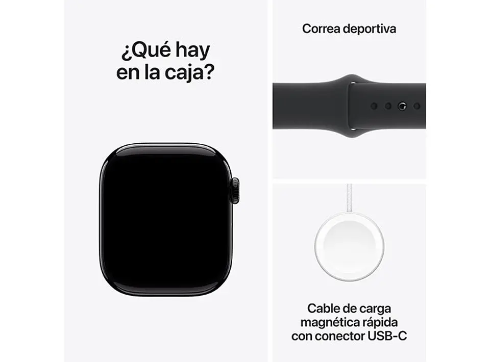 APPLE WATCH SERIE 10 42MM NEGRO ALUMINIO CORREA DEPORTIVA S/M 3