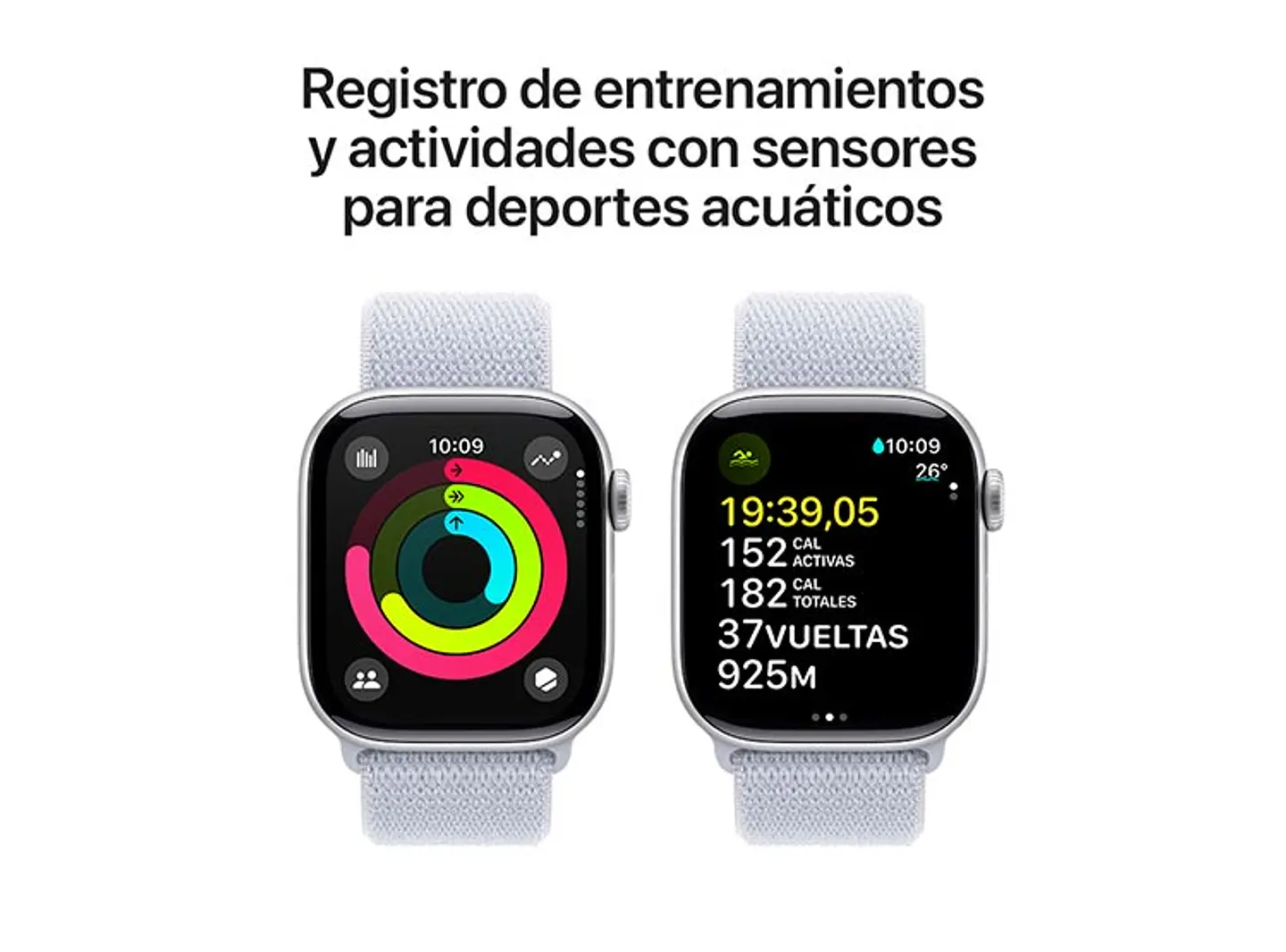 APPLE WATCH SERIE 10 42MM PLATA ALUMINIO CORREA LOOP DEPORTIVA 8