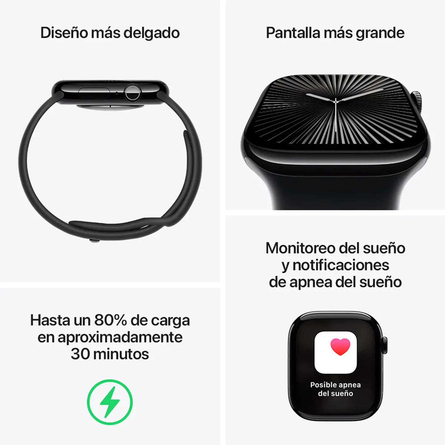 APPLE WATCH SERIE 10 42MM NEGRO ALUMINIO CORREA LOOP DEPORTIVA 8