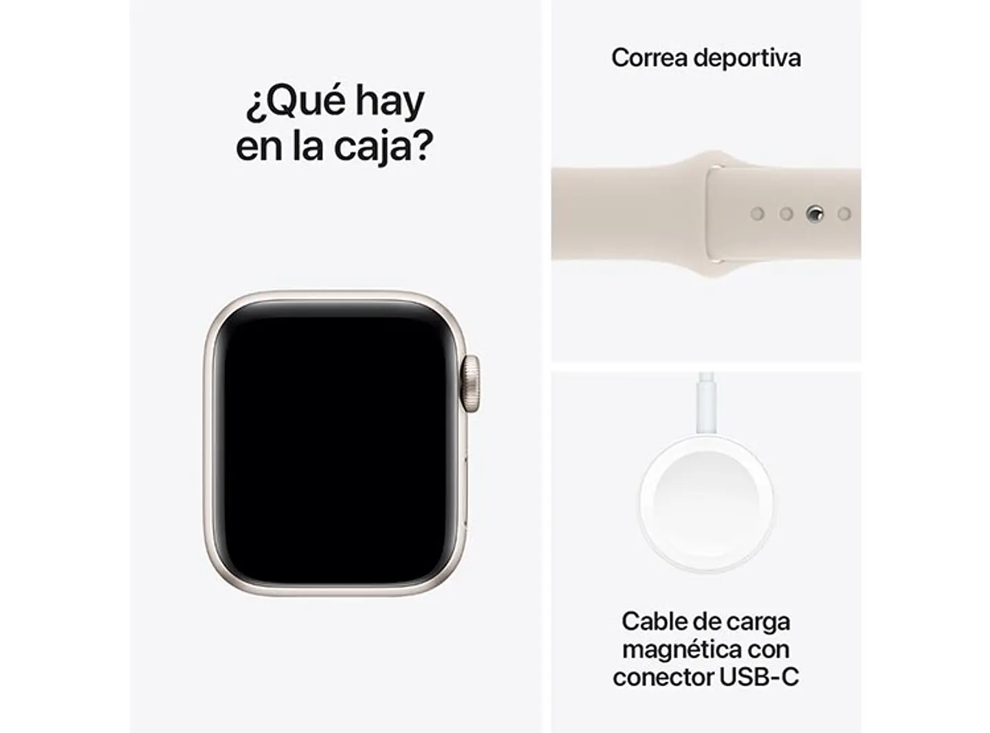APPLE WATCH SE (GPS) - ALUMINIO BLANCO ESTELAR 40 MM - CORREA DEPORTIVA BLANCO ESTELAR - TALLA M/L 2