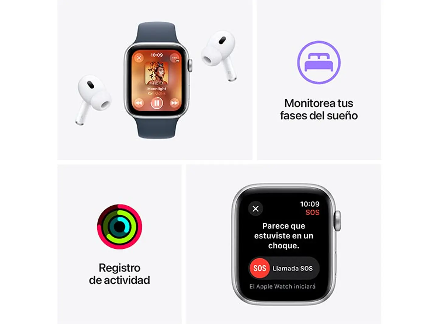 APPLE WATCH SE (GPS) - ALUMINIO BLANCO ESTELAR 40 MM - CORREA DEPORTIVA BLANCO ESTELAR - TALLA M/L 5