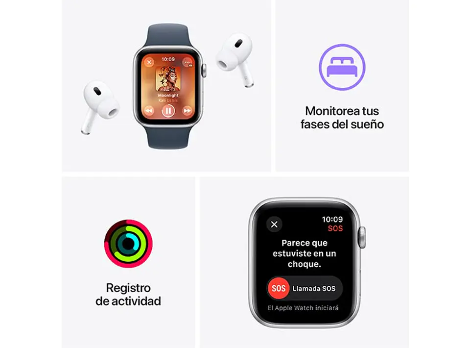 APPLE WATCH SE (GPS) - ALUMINIO BLANCO ESTELAR 40 MM - CORREA DEPORTIVA BLANCO ESTELAR - TALLA M/L 5
