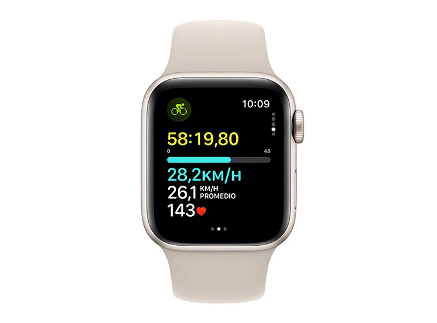 APPLE WATCH SE (GPS) - ALUMINIO BLANCO ESTELAR 40 MM - CORREA DEPORTIVA BLANCO ESTELAR - TALLA M/L 6