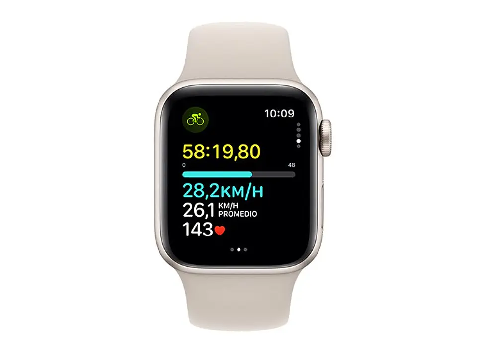 APPLE WATCH SE (GPS) - ALUMINIO BLANCO ESTELAR 40 MM - CORREA DEPORTIVA BLANCO ESTELAR - TALLA M/L 6