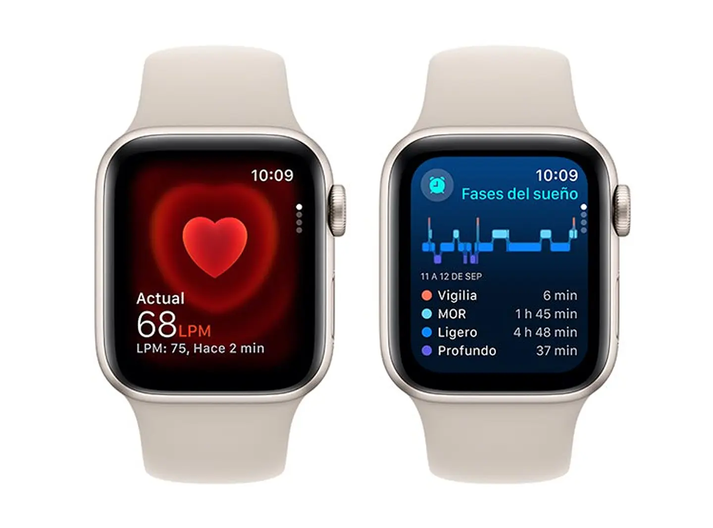 APPLE WATCH SE (GPS) - ALUMINIO BLANCO ESTELAR 40 MM - CORREA DEPORTIVA BLANCO ESTELAR - TALLA M/L 8