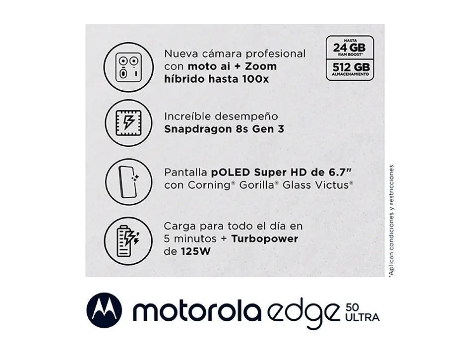 CELULAR MOTOROLA MOTO EDGE 50 ULTRA 6.7” 12 GB 512 GB 50 MP + 50 MP + 64 MP NARANJA 6