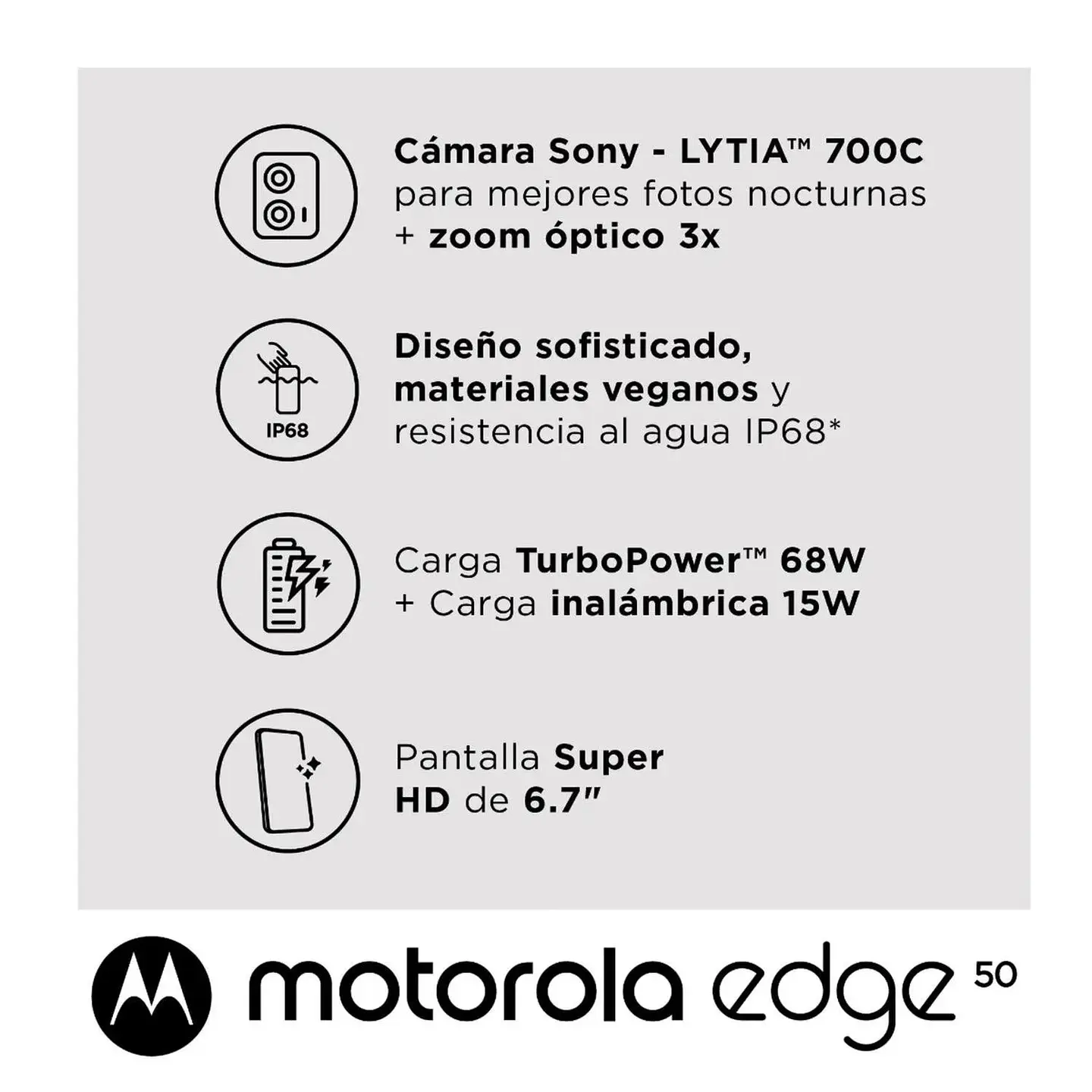 CELULAR MOTOROLA EDGE 50 12 GB 256GB GRIS 3