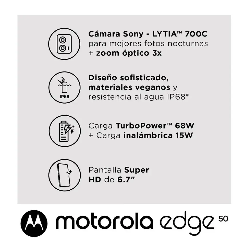 CELULAR MOTOROLA EDGE 50 12 GB 256GB GRIS 3