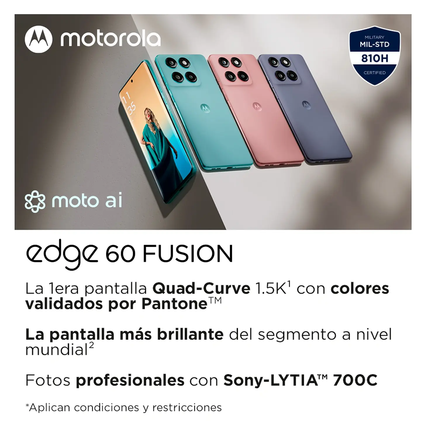 SMARTPHONE MOTOROLA EDGE 60 FUSION 256GB 8GB RAM 50MP 6.6