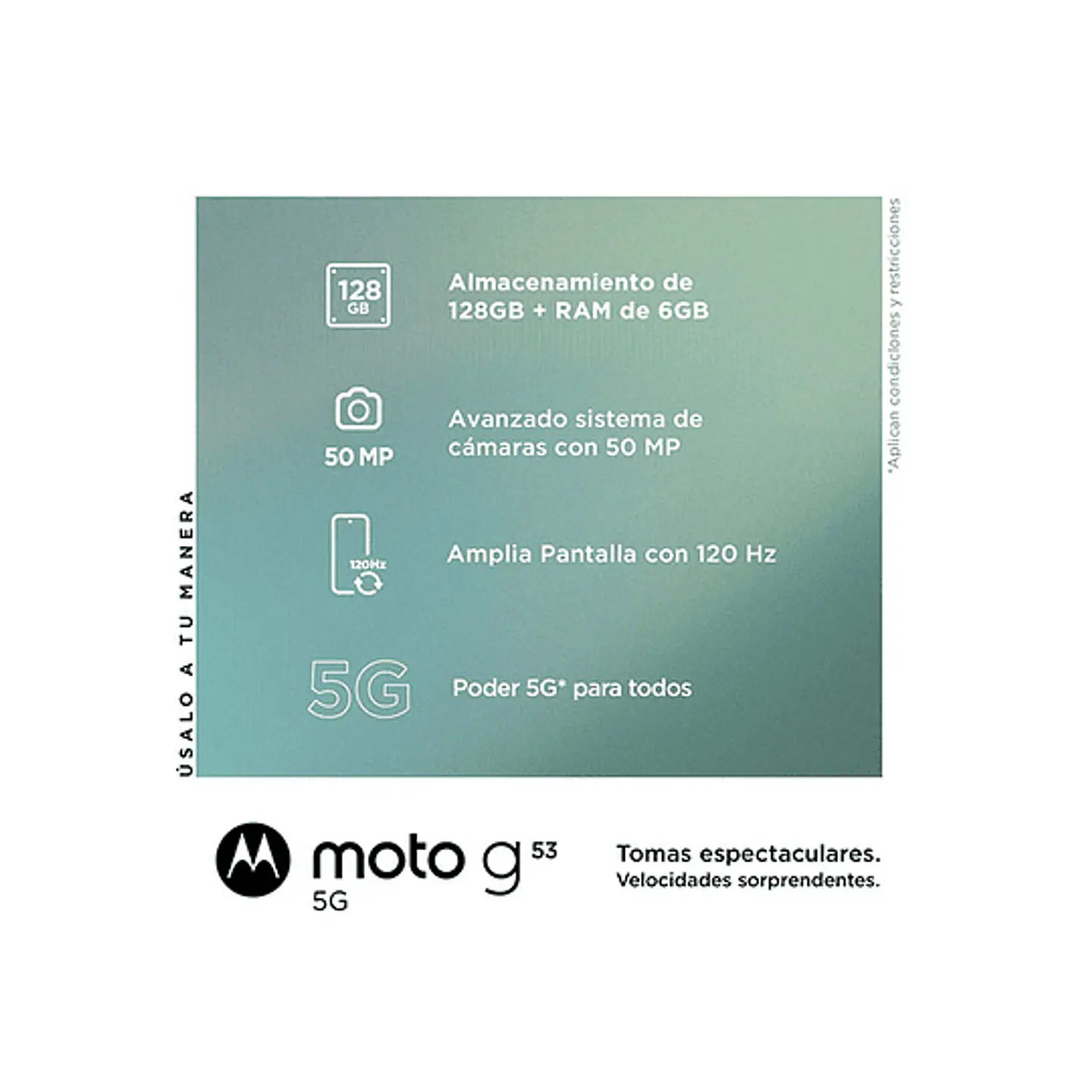 CELULAR MOTOROLA MOTO G53 128 GB 4 GB RAM PLATA 2