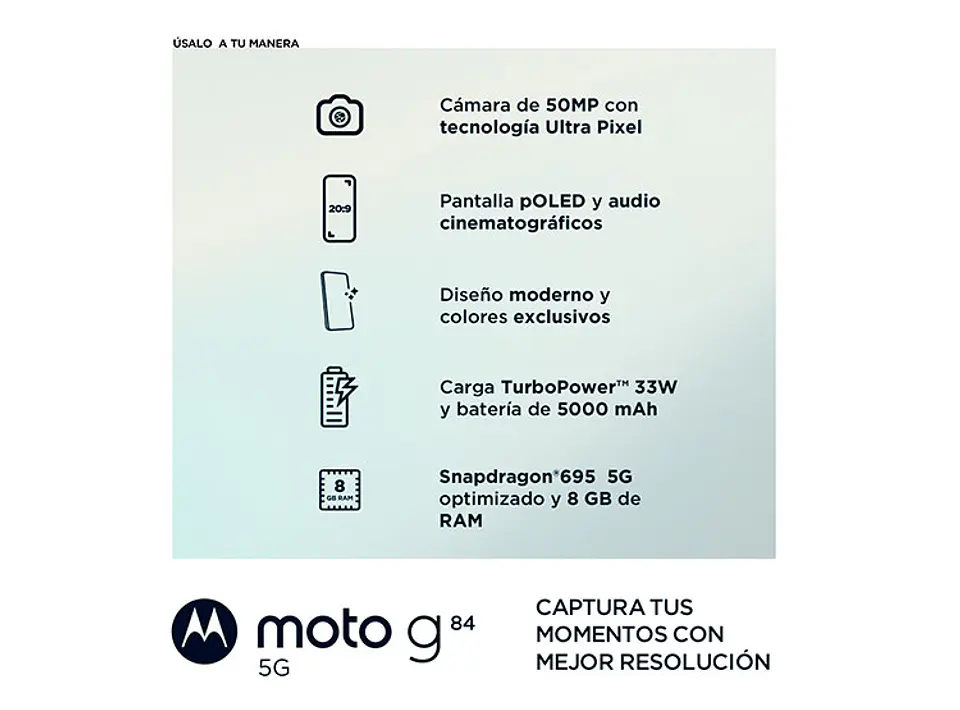 CELULAR MOTOROLA G84 256 GB 8 GB RAM 16MP 6.5