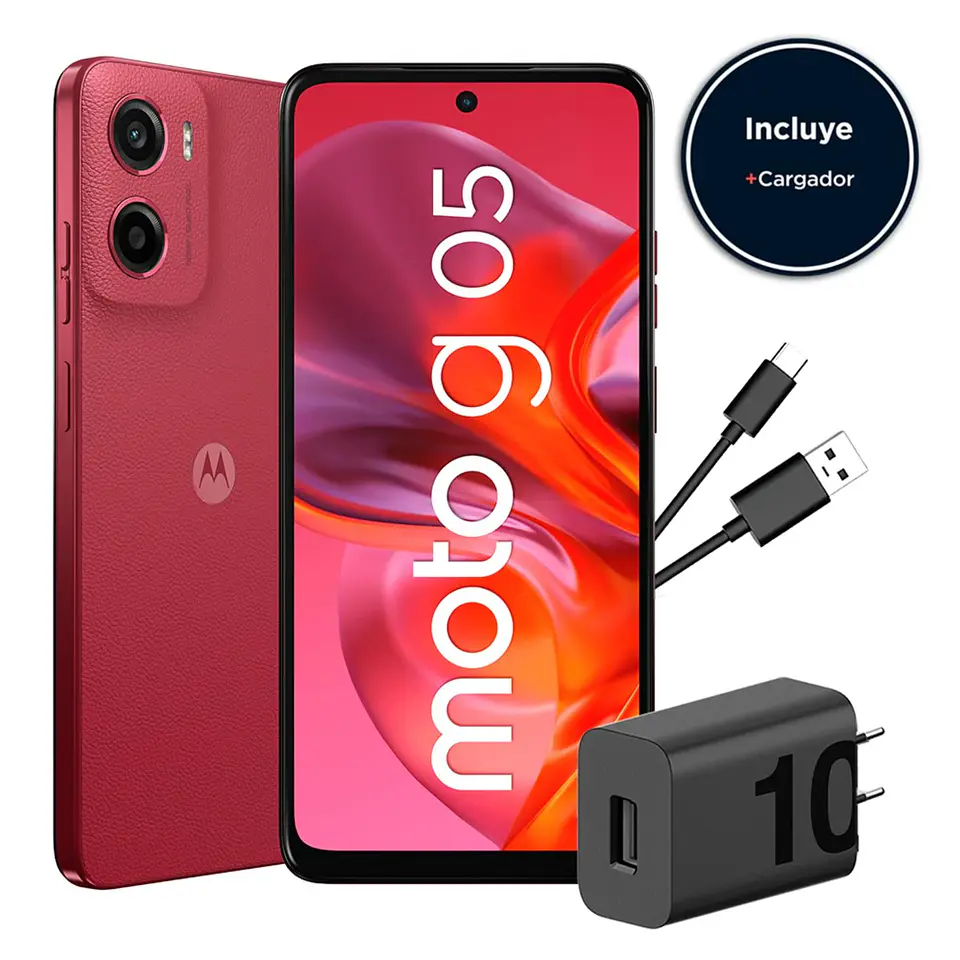 CELULAR MOTO G05 4GB 64GB ANDROID 15 6.7' EN COLOR ROJO 1