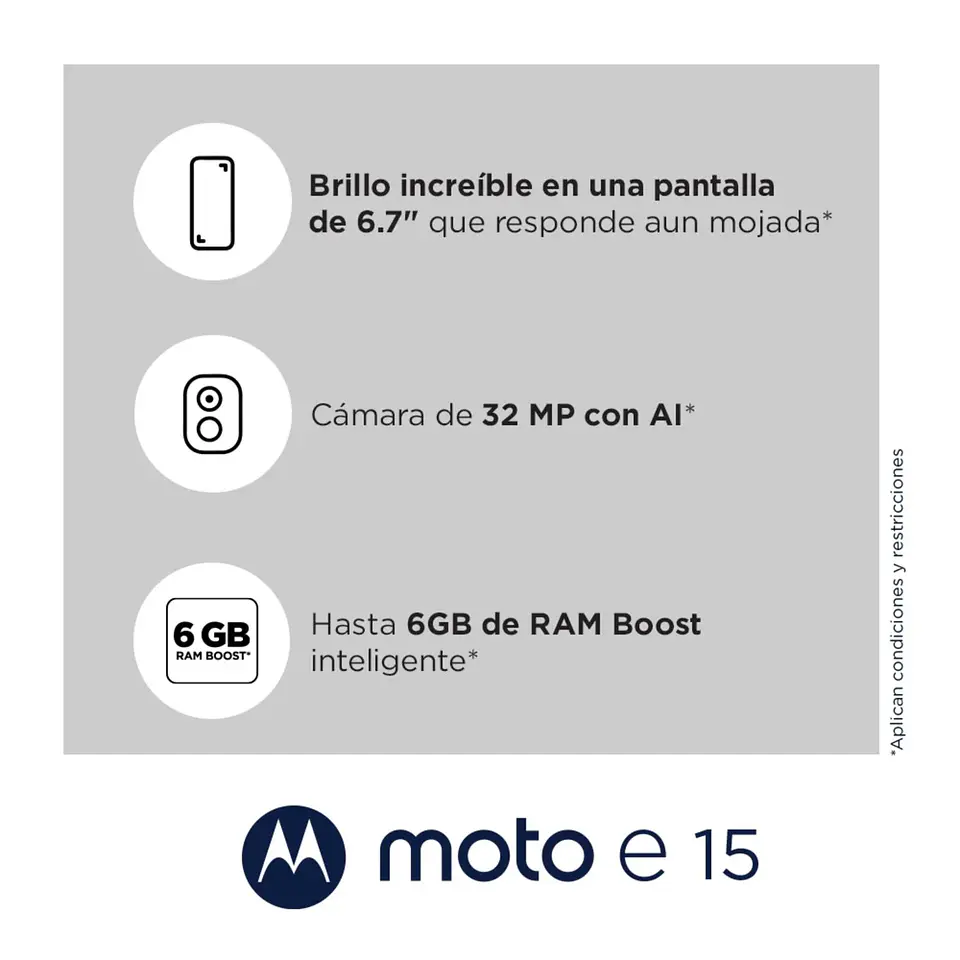 CELULAR MOTO E15 2GB 64GB ANDROID 14 6.7' AZUL 2