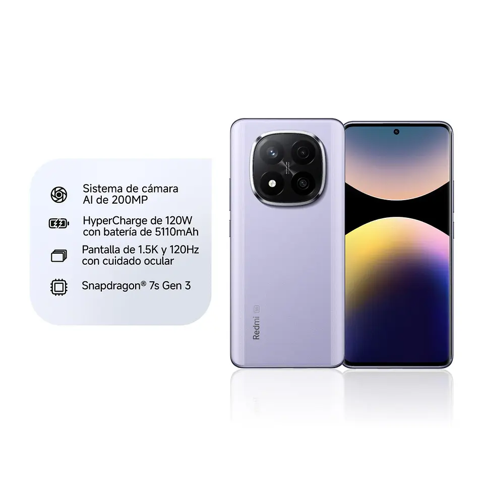 CELULAR REDMI NOTE 14 PRO+ 5G PURPLE 8GB RAM 256GB ROM 7