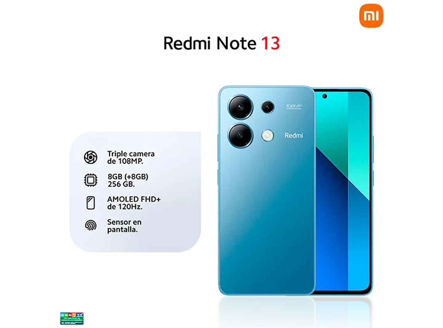 CELULAR XIAOMI REDMI NOTE 13 256 GB 8 GB RAM 16MP 6.6
