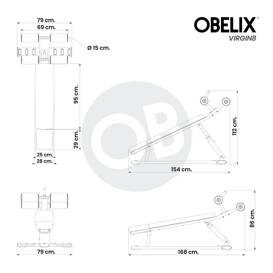 Banco Abdominal Ajustable V8 Series | Obelix 2