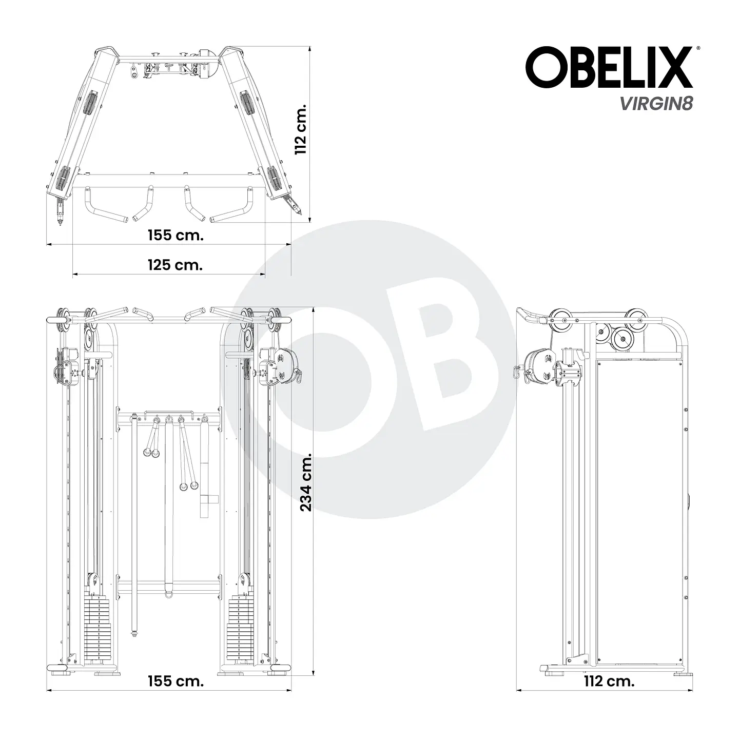 Polea Cruzada Corta V8 Series | Obelix 2