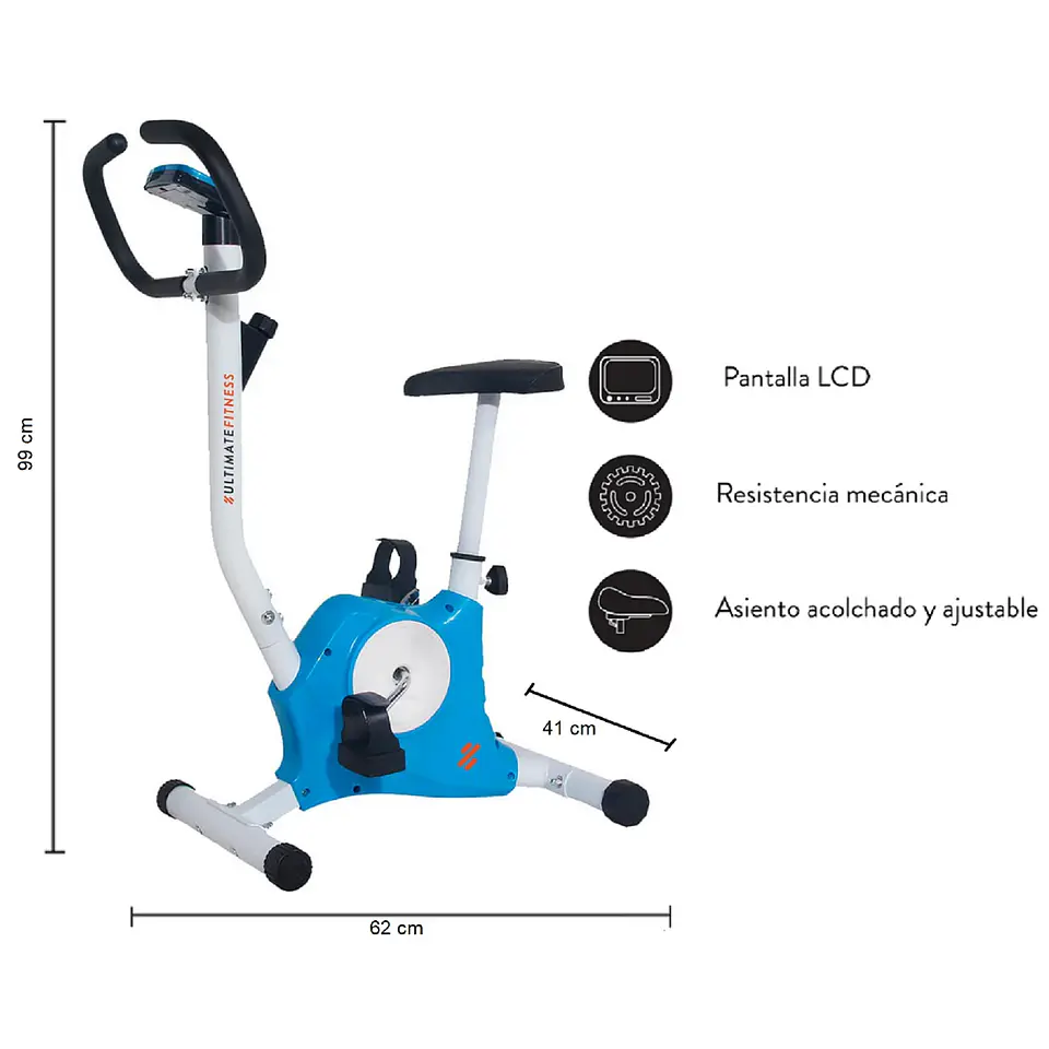 BICICLETA ESTÁTICA E10 CELESTE 4
