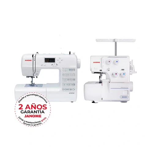 PACK JANOME MAQUINA DE COSER 1050DC + MAQUINA OVERLOCK 8002D