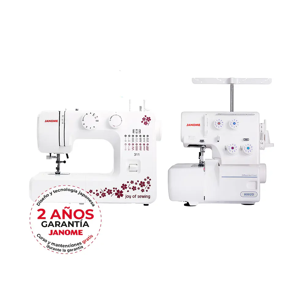 COMBO JANOME MAQUINA DE COSER 311 + OVERLOCK 8002D 3