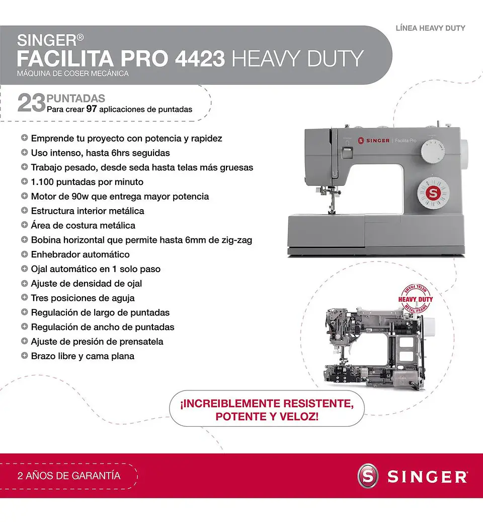 MÁQUINA DE COSER PORTÁTIL SINGER 4423, FUNCIÓN AUTOMÁTICA 7
