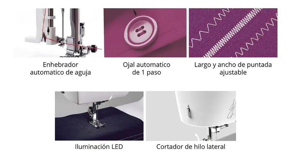MAQUINA DE COSER NECCHI K132A CON OJALES AUTOMATICOS 7