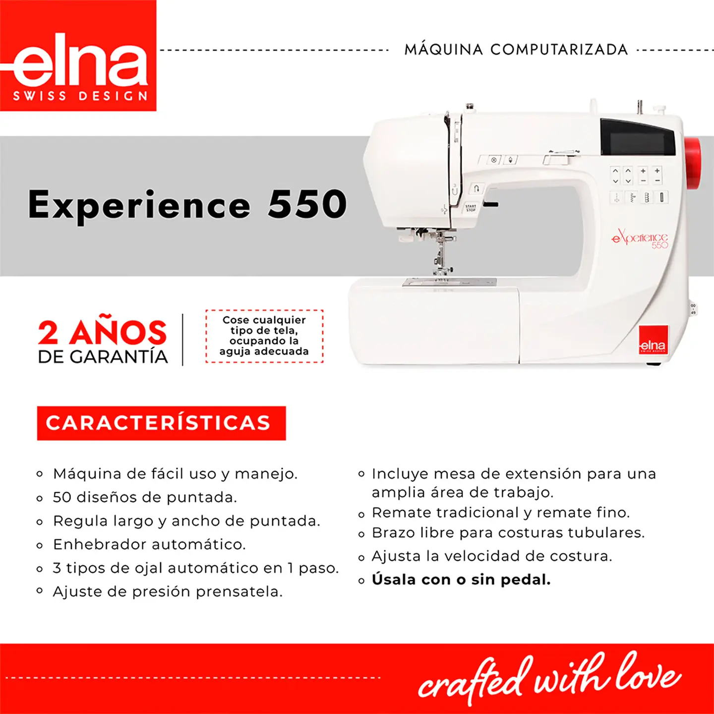 MAQUINA DE COSER JANOME COMPUTARIZADA ELNA EXPERIENCE 550 3