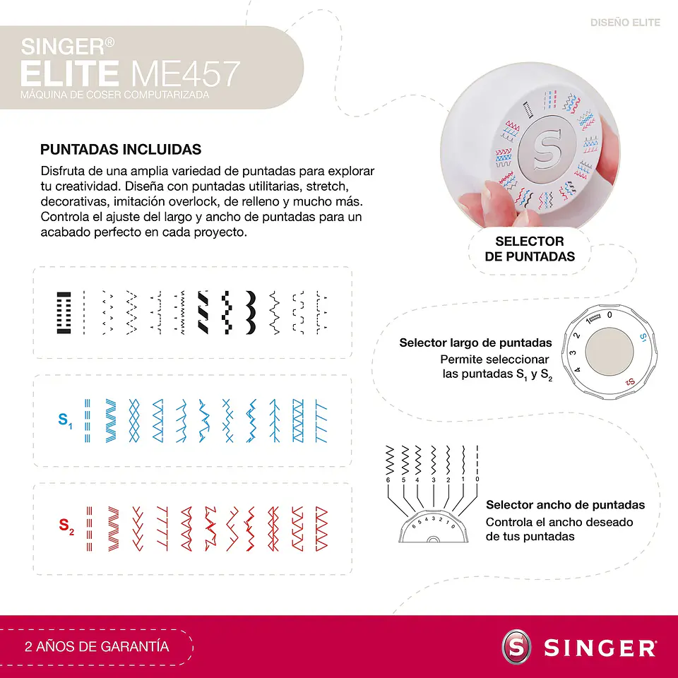 MÁQUINA DE COSER SINGER ELITE ME457 3