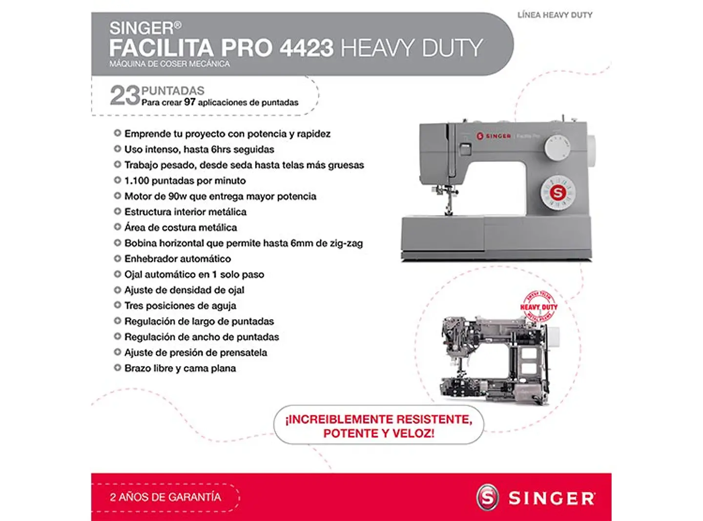 MÁQUINA DE COSER SINGER FACILITA PRO 4423 HEAVY DUTY 9