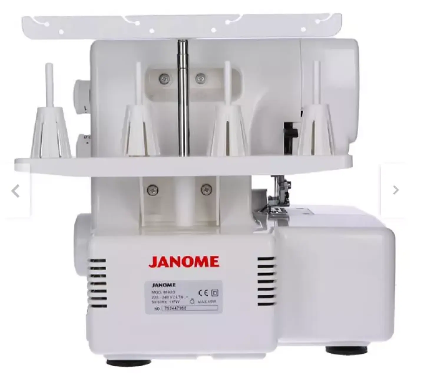 MÁQUINA DE COSER OVERLOCK JANOME PORTABLE COLOR BLANCO 220V 4
