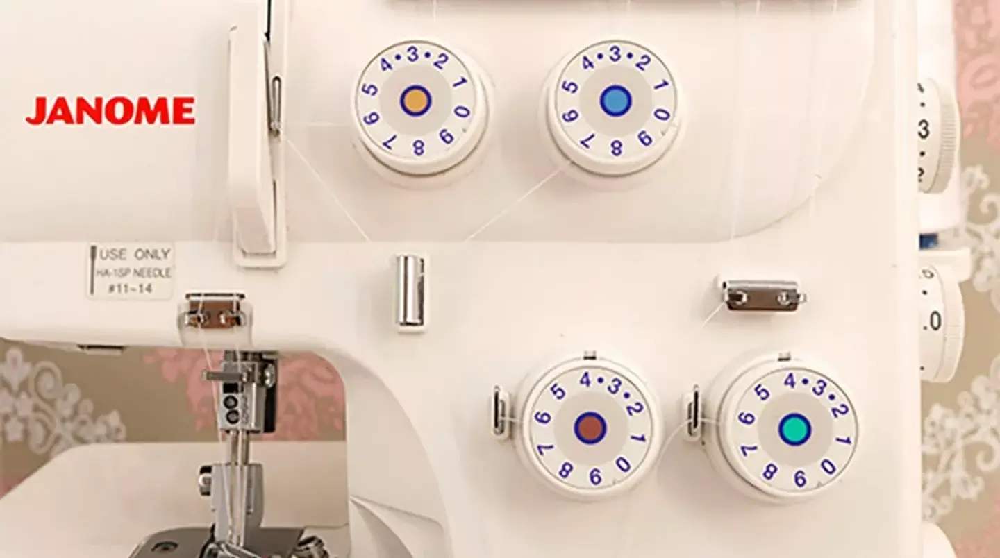 MÁQUINA DE COSER OVERLOCK JANOME PORTABLE COLOR BLANCO 220V 5