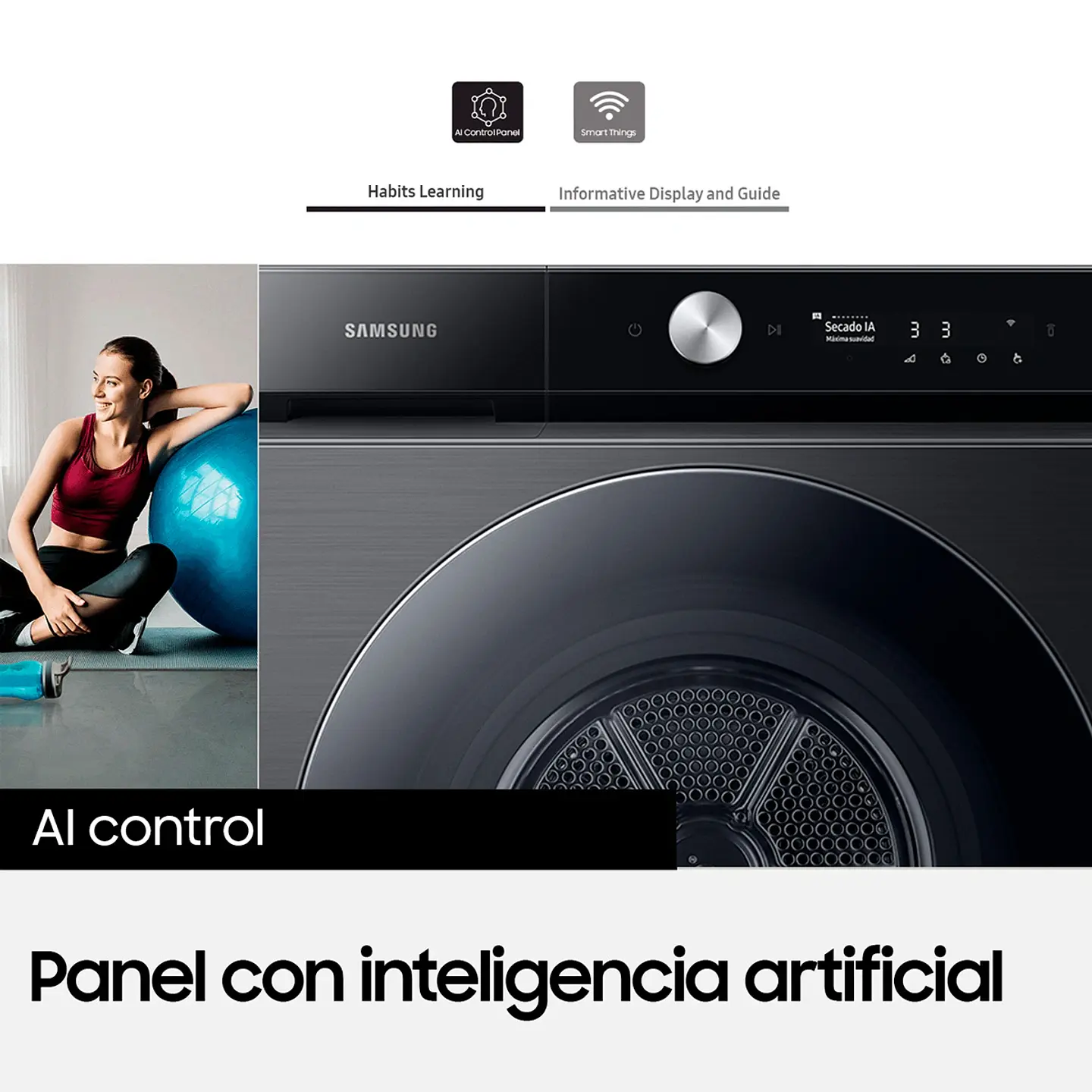 SECADORA DE ROPA BOMBA DE CALOR SAMSUNG BE SPOKE DV17B9750CV 17KG NEGRO 6