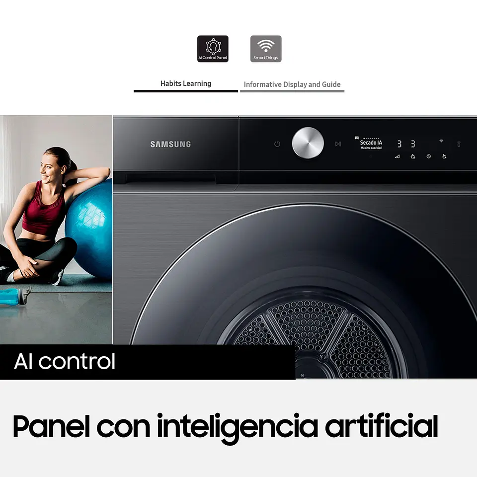 SECADORA DE ROPA BOMBA DE CALOR SAMSUNG BE SPOKE DV17B9750CV 17KG NEGRO 6