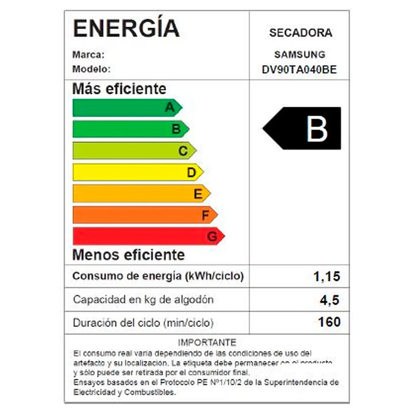 SECADORA DE ROPA BOMBA DE CALOR SAMSUNG DV90TA040BE 9KG BLANCO 5