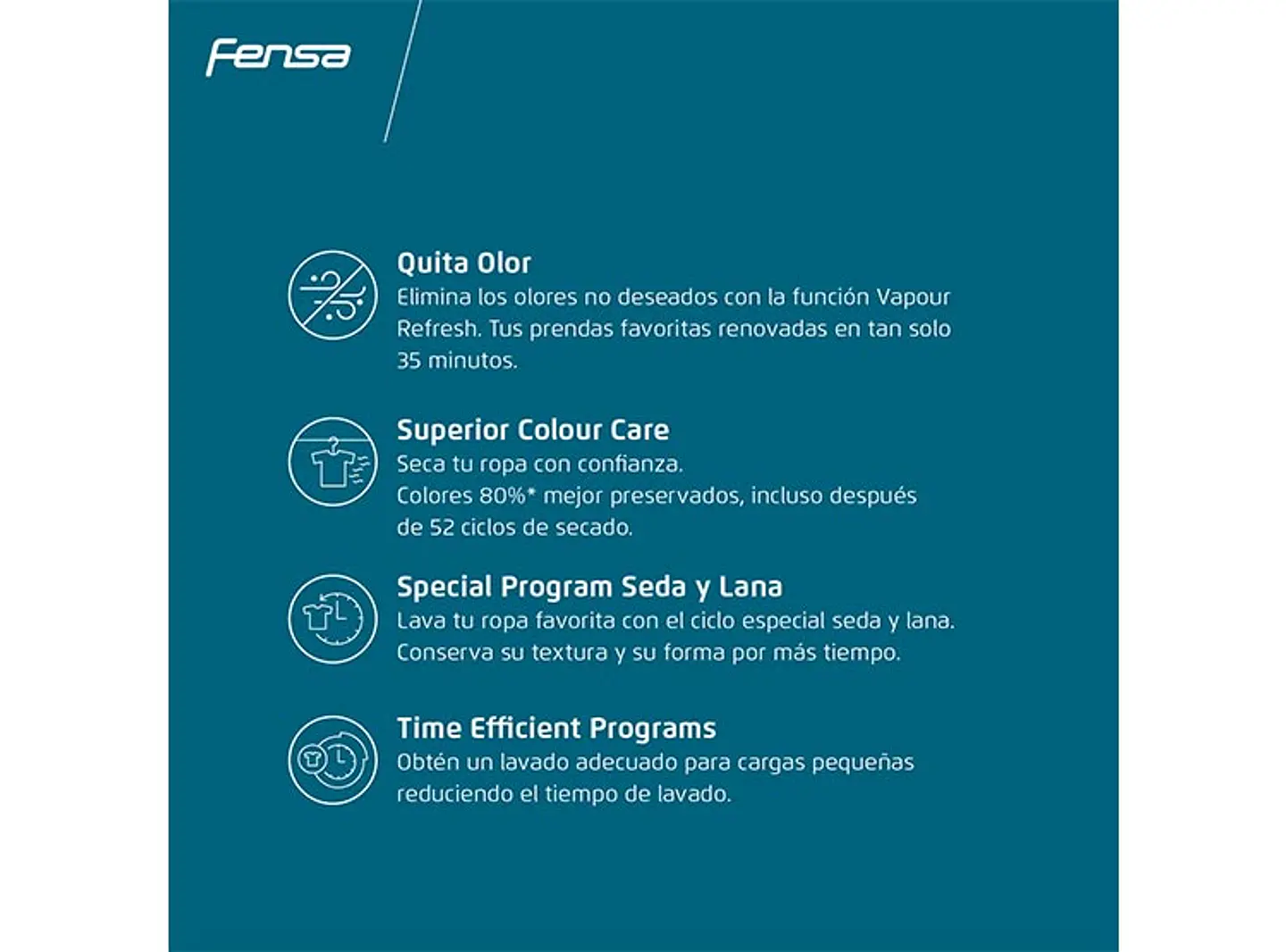 LAVADORA SECADORA FENSA PERFECT CARE 11WD 11KG/7KG BLANCO 8