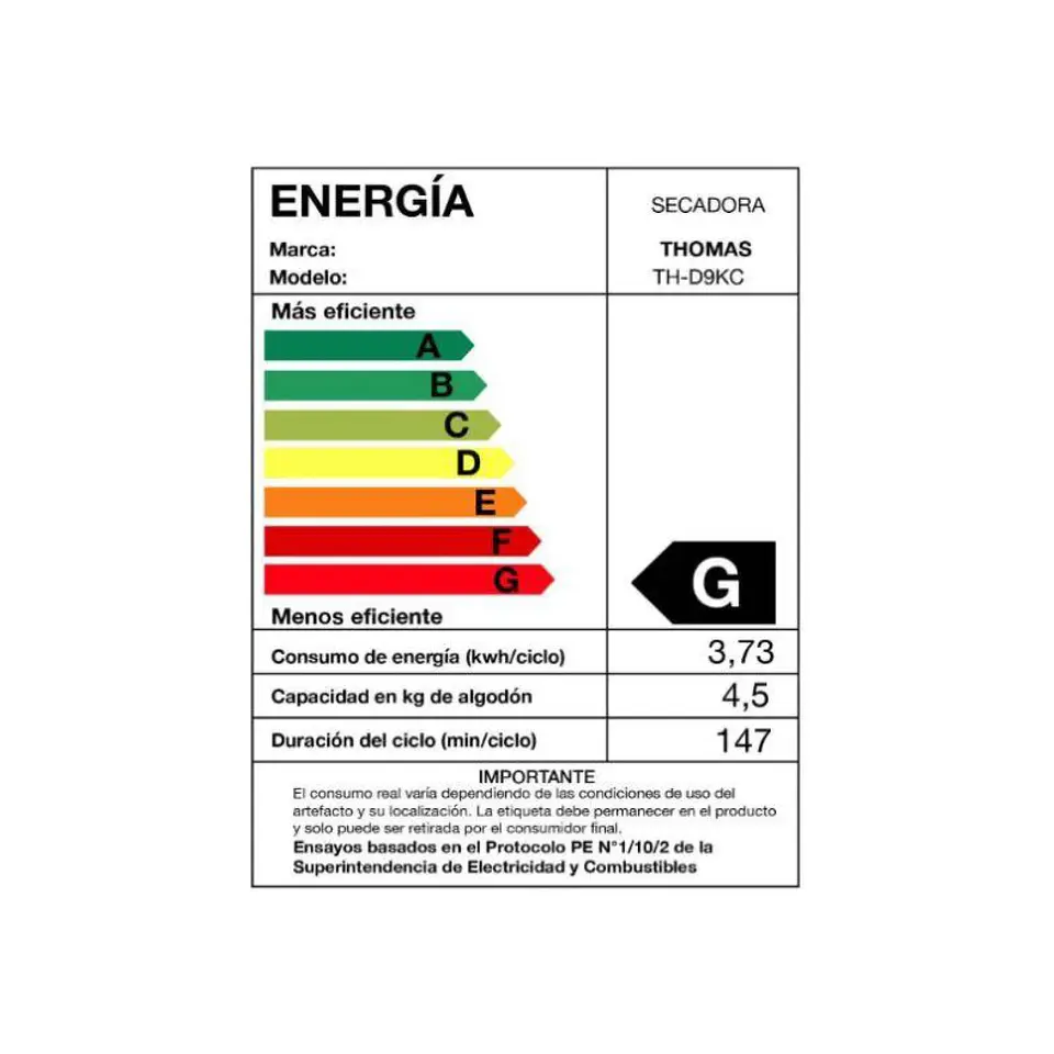 SECADORA ELE CTRICA 9 KG POR CONDENSACION 7