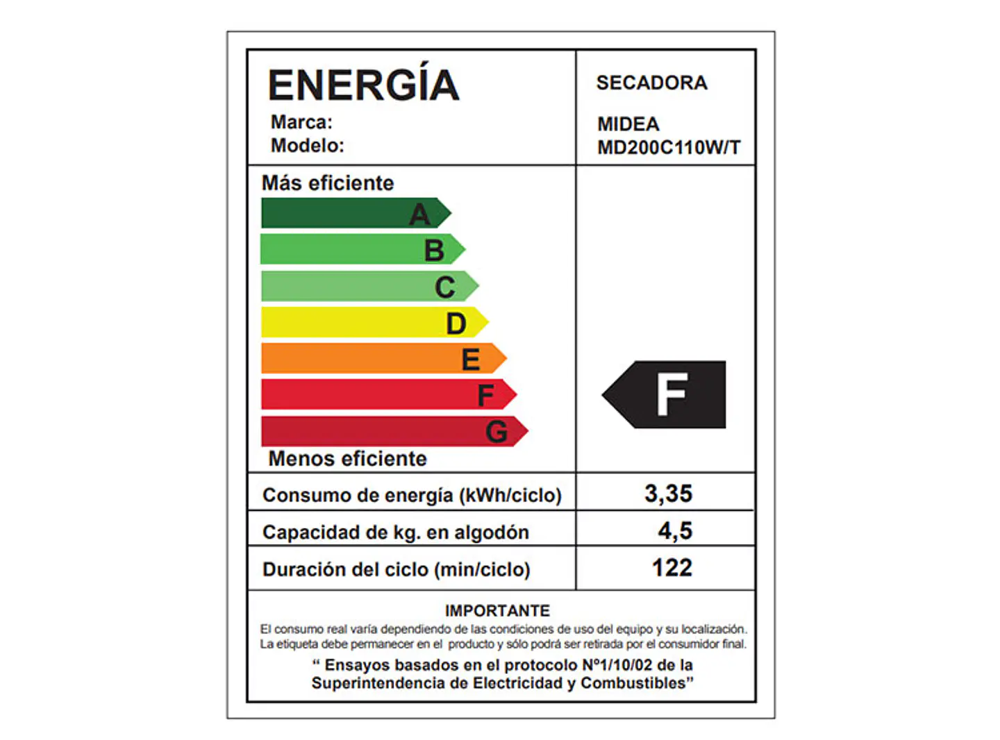 SECADORA DE ROPA POR CONDENSACION MIDEA MD200C110 11KG TITANIO 6