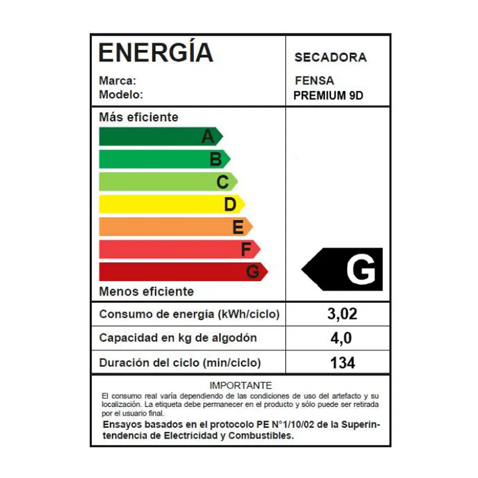 SECADOR ROPA 9KG FENSA FRONTAL PREMIUM CARE 9D BLANCA 8
