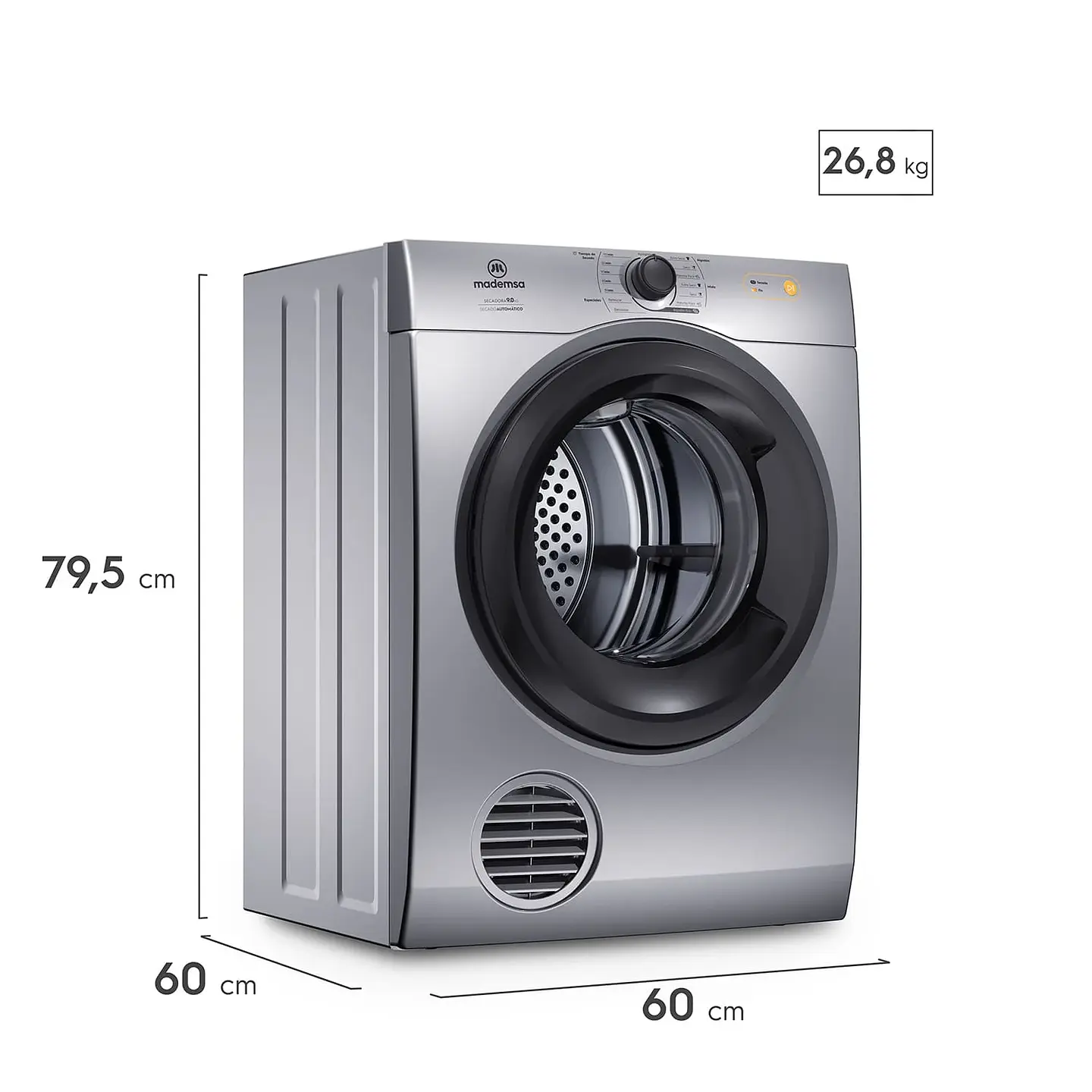 SECADOR ROPA MADEMSA 9KG SECADO AUTOMÁTICO 9D BZG GRIS 5