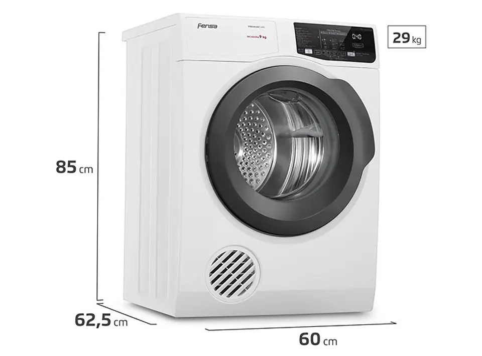 SECADORA DE ROPA POR VENTILACIÓN FENSA PREMUM CARE 9D 9KG BLANCO 2
